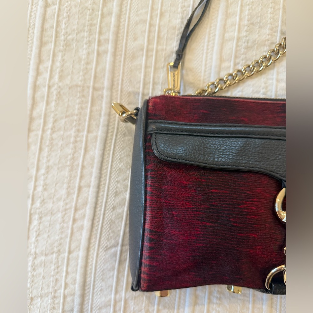 Rebecca Minkoff Mini Mac Crossbody Chain Handbag in Crimson - Picture 6 of 10